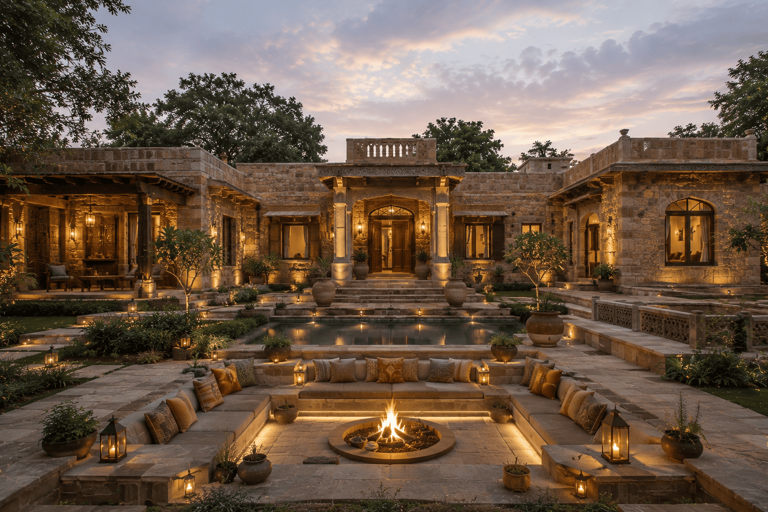 Rustic Stone Farmhouse Design by AMR BuildScape